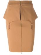 Murmur 'fold' Skirt, Women's, Size: 36, Brown, Rayon/viscose/nylon/spandex/elastane