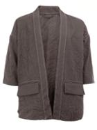 Wooster + Lardini Cropped Sleeve Jacket, Men's, Size: 46, Grey, Wool