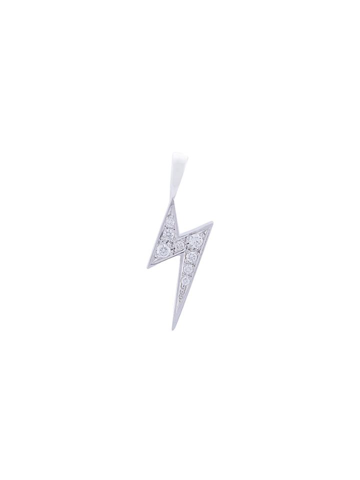Eyefunny Crystal Embellished Lightning Pendant - Grey