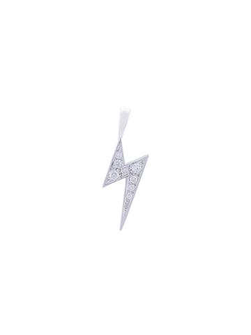 Eyefunny Crystal Embellished Lightning Pendant - Grey