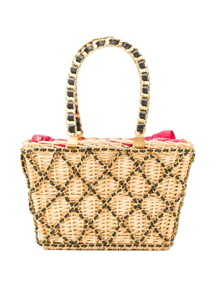 Chanel Vintage 1994 Chain Embellished Basket Bag - Neutrals