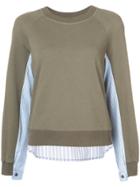 Derek Lam 10 Crosby Long Sleeve 2-in-1 With Shirting Combo - Green
