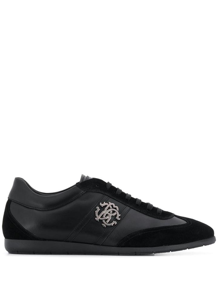 Roberto Cavalli Logo Plaque Sneakers - Black