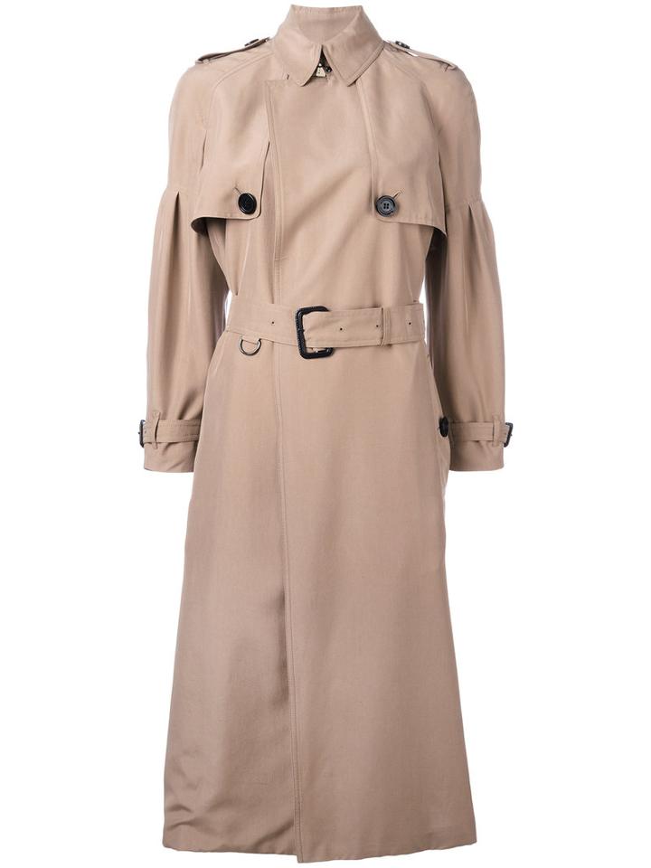 Burberry Belted Trench Coat, Women's, Size: 10, Nude/neutrals, Silk/acetate/viscose