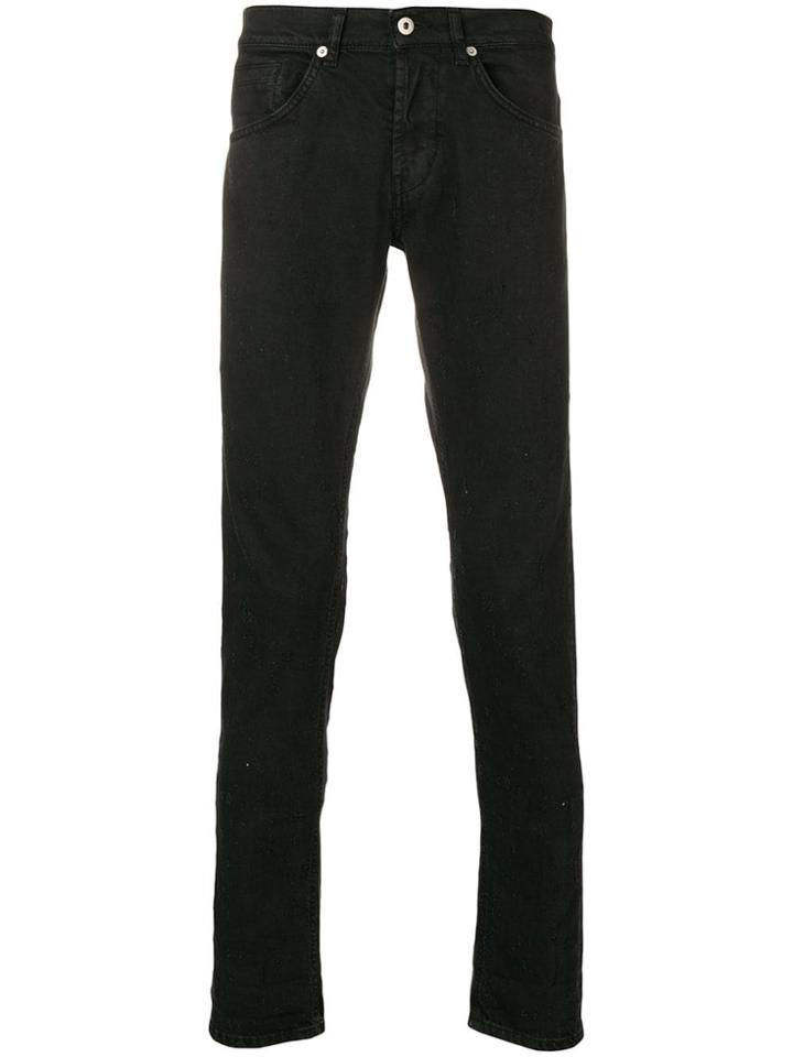Dondup Distressed Straight Leg Jeans - Black