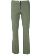 Meme Cropped Pleated Trousers - Green