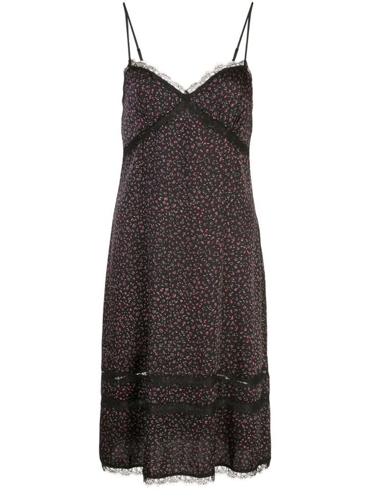 Kiki De Montparnasse Dotted Print Slip Dress - Black