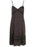 Kiki De Montparnasse Dotted Print Slip Dress - Black