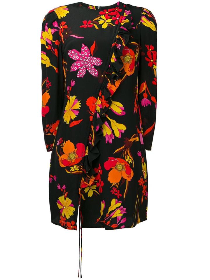 Rixo London Floral Print Midi Dress - Black