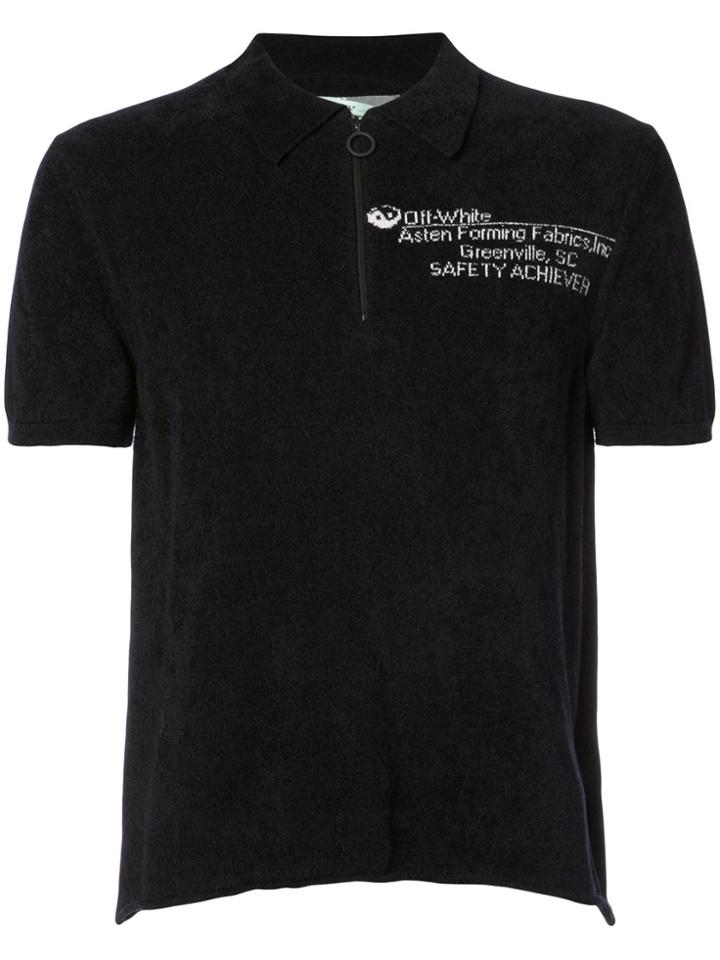 Off-white Front Zip Polo Shirt - Black