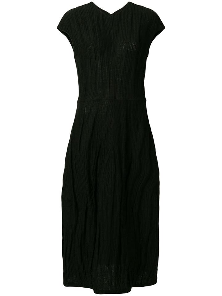 Jil Sander Round Neck Midi Dress - Black