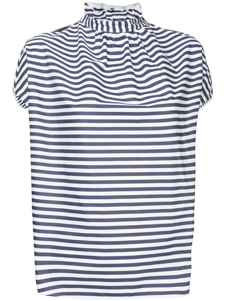 Atlantique Ascoli Striped Shortsleeved Shirt - White