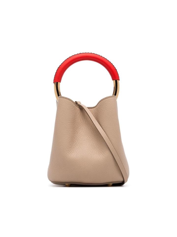 Marni Nude Pannier Leather Bucket Bag - Neutrals