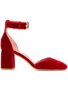 Red Valentino Ankle Strap Block Heel Pumps