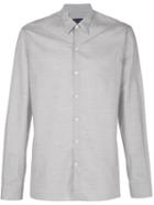 Lanvin Curved Seam Shirt, Men's, Size: 38, Grey, Cotton