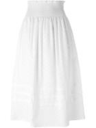 Red Valentino Broderie Anglaise Midi Skirt, Women's, Size: 42, White, Cotton