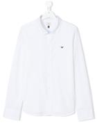 Armani Junior Embroidered Logo Shirt - White