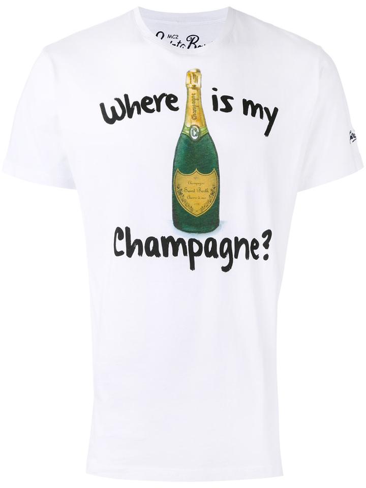 Mc2 Saint Barth - Champagne Print T-shirt - Men - Cotton - Xl, White, Cotton