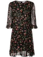 Ganni Floral Print Mini Dress - Black