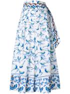 Peter Pilotto - Bird Print Wide Culottes - Women - Cotton/polyamide/spandex/elastane - 8, White, Cotton/polyamide/spandex/elastane