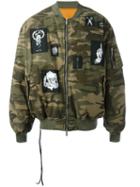 Unravel Project Camouflage Bomber Jacket, Men's, Size: 50, Green, Cotton/nylon/polyurethane