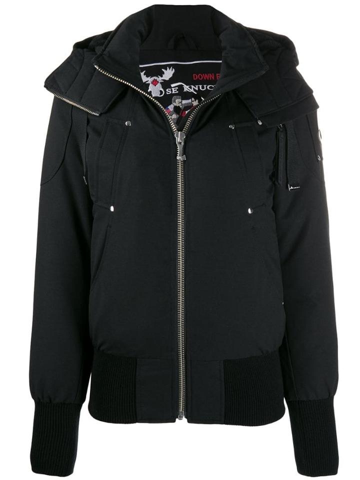 Moose Knuckles Hooded Down Bomber - Black