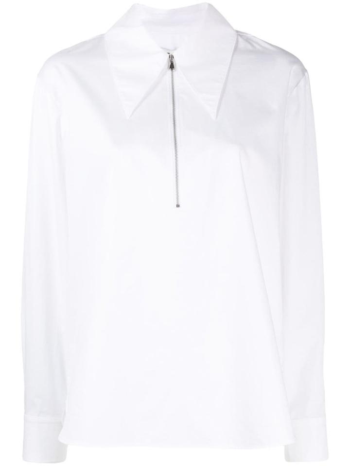 Tibi Zipped Polo Top - White