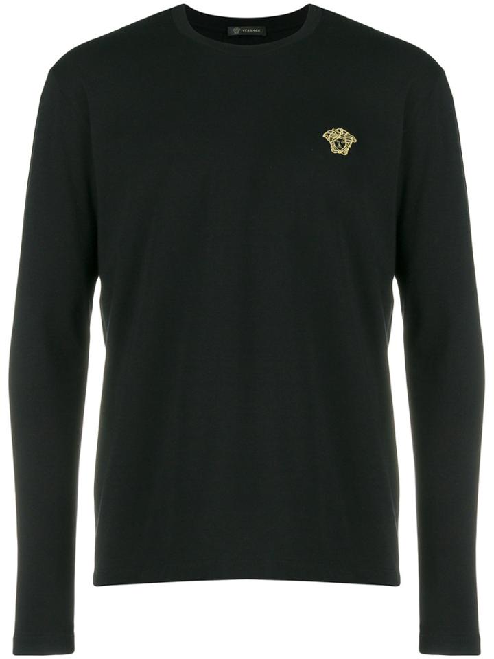 Versace Logo Fitted Sweater - Black
