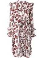 Dodo Bar Or - Paisley Print Belted Dress - Women - Silk - 42, White, Silk