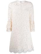 Valentino Floral Lace Dress - Neutrals