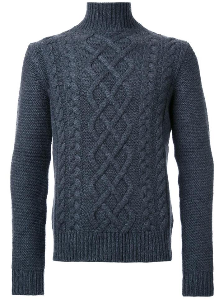 Kent & Curwen Chunky Cable Knit Jumper - Grey