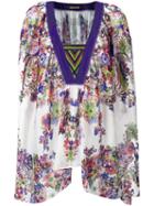 Roberto Cavalli V-neck Handkerchief Tunic, Women's, Size: 40, White, Silk