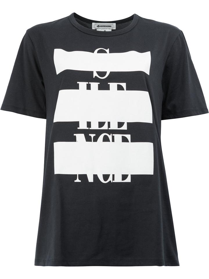 Anrealage Ar Marler List T-shirt, Women's, Size: 40, Black, Cotton