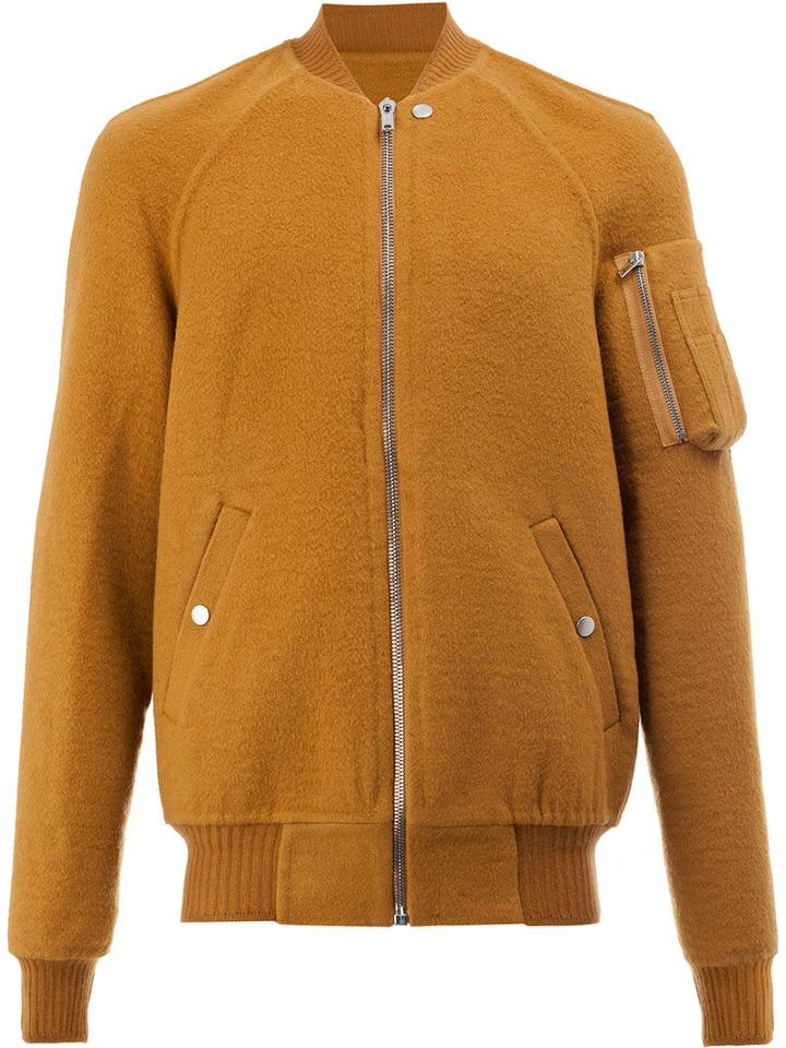 Rick Owens - Classic Bomber Jacket - Men - Cotton/cashmere - 48, Yellow/orange, Cotton/cashmere