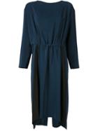 Cédric Charlier Gathered Front Midi Dress, Women's, Size: 42, Blue, Silk