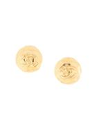 Chanel Pre-owned 1993 Spring Collection Cc Round Earrings - Gold