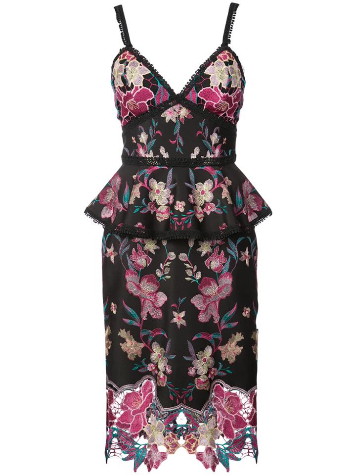 Marchesa Notte Lace Sweetheart Top - Black