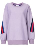 Facetasm Panelled Sleeve Logo Sweatshirt - Pink & Purple