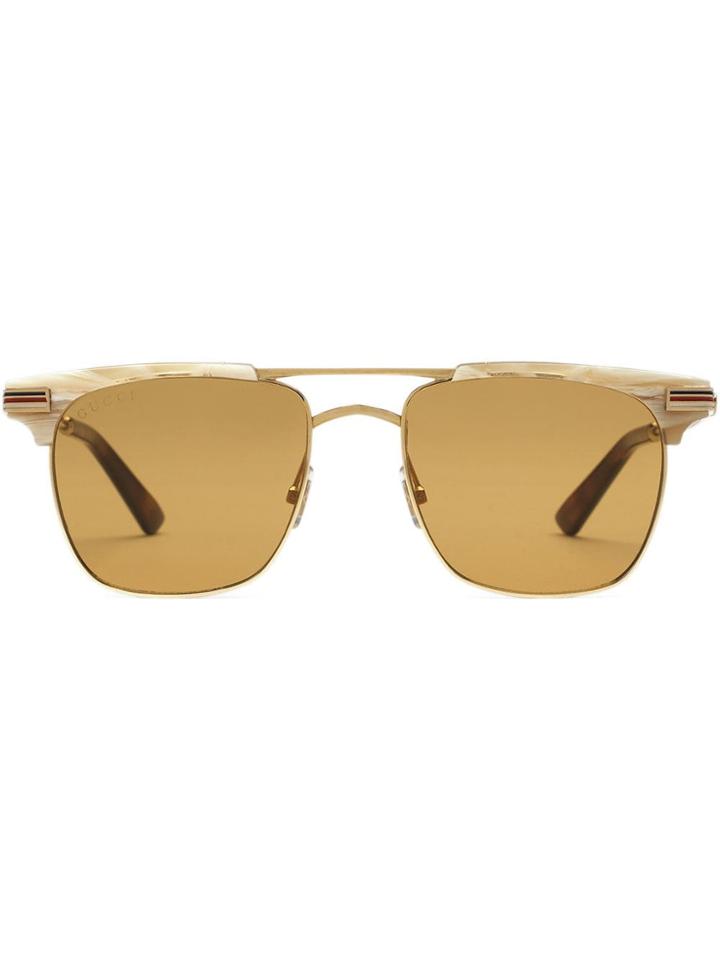 Gucci Eyewear Occhiali Da Sole Quadrati In Metallo - Metallic