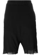 Rick Owens Drop Crotch Shorts, Women's, Size: 40, Black, Silk/viscose/cotton