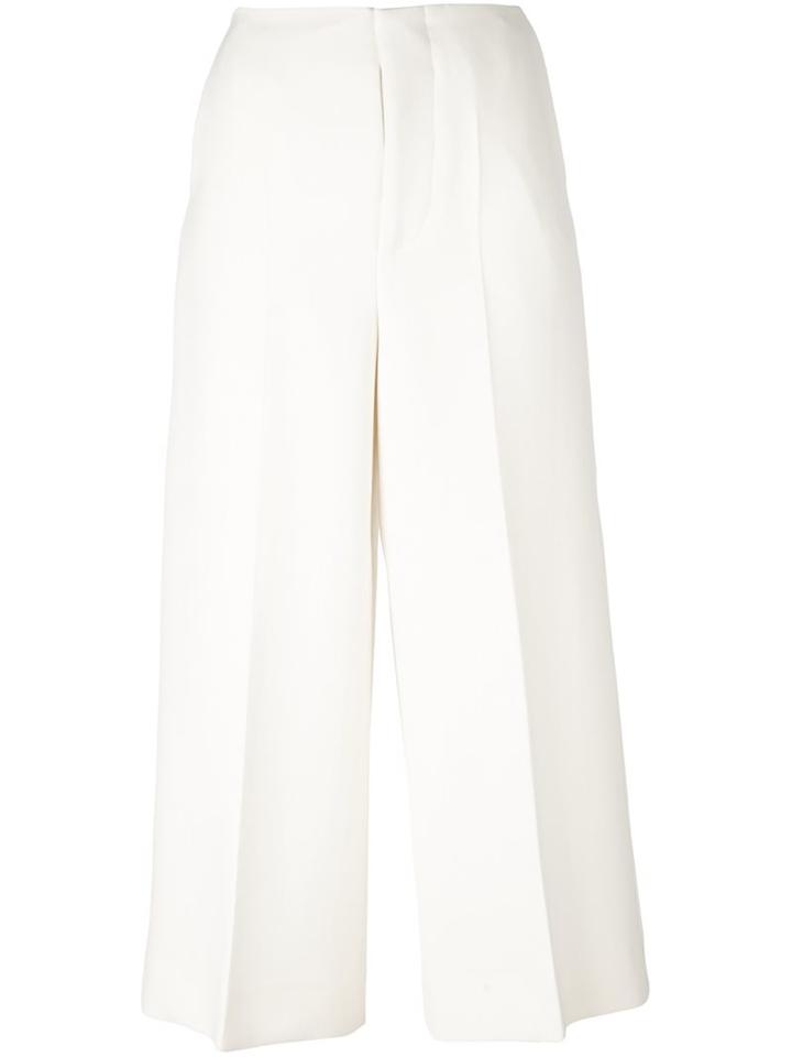 Marni Cropped Wide Leg Trousers, Women's, Size: 40, Nude/neutrals, Cupro/virgin Wool