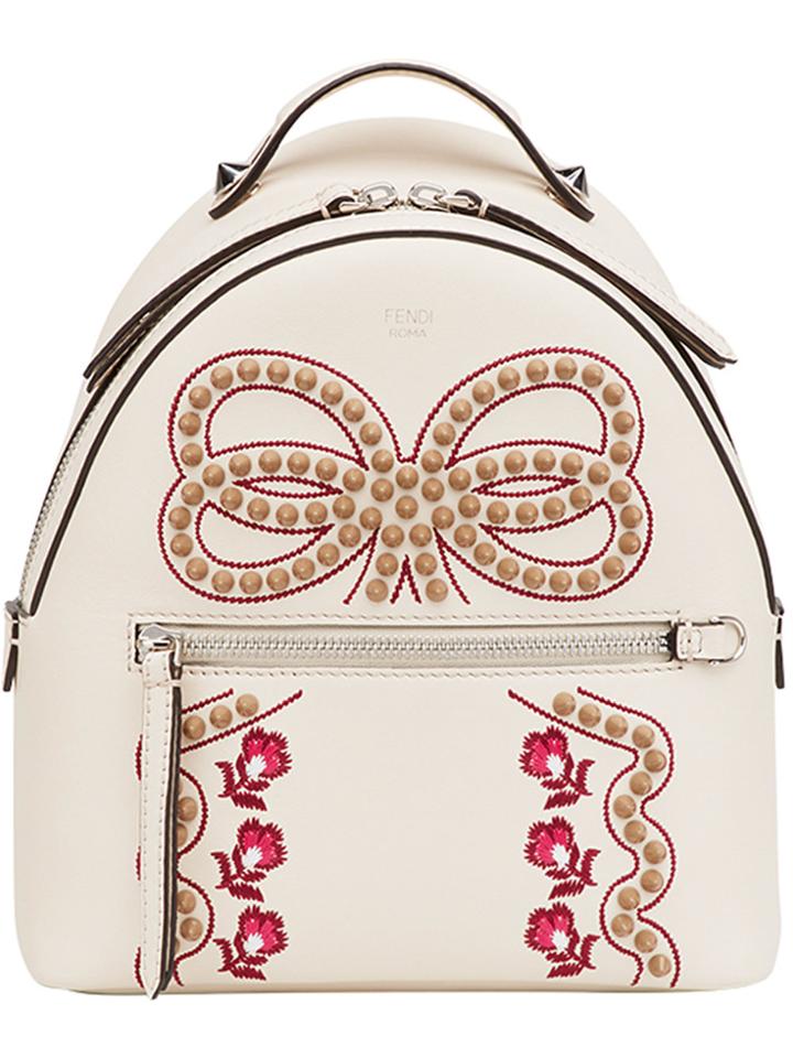 Fendi Bow Detail Mini Backpack - Nude & Neutrals
