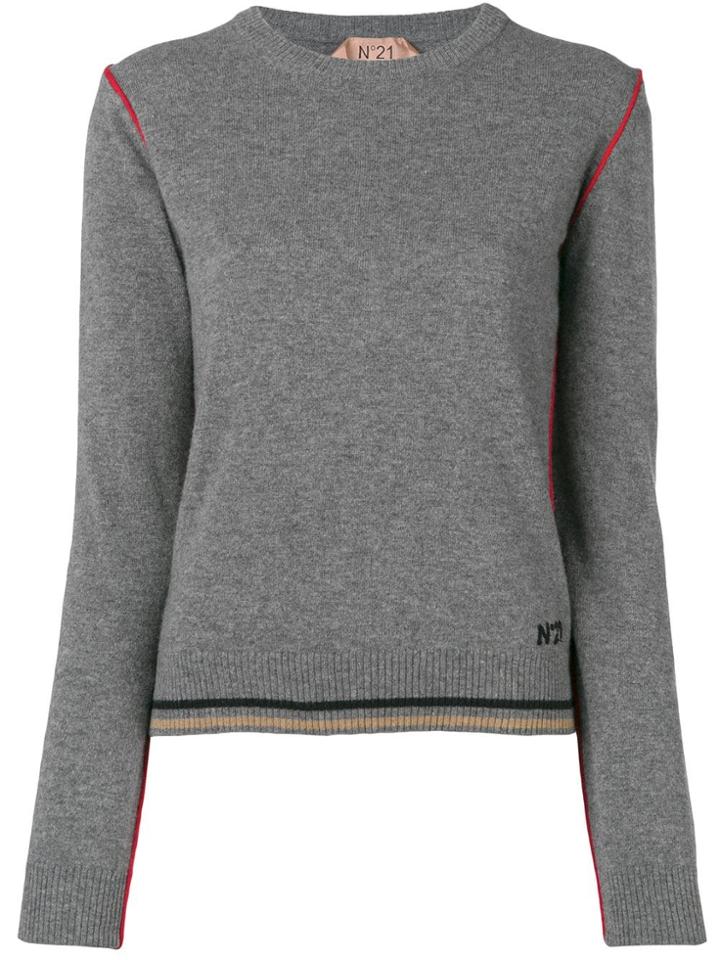 No21 Crew Neck Jumper - Grey