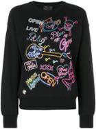 Philipp Plein Neon Sign Effect Sweatshirt - Black