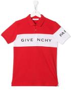Givenchy Kids Logo Printed Polo Shirt - Red