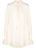 Philosophy Di Lorenzo Serafini Lace-up Detail Blouse - Neutrals