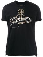 Vivienne Westwood Anglomania Metallic Logo Stamp T-shirt - Black