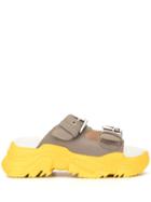 Nº21 Buckled Strap Chunky Mules - Yellow