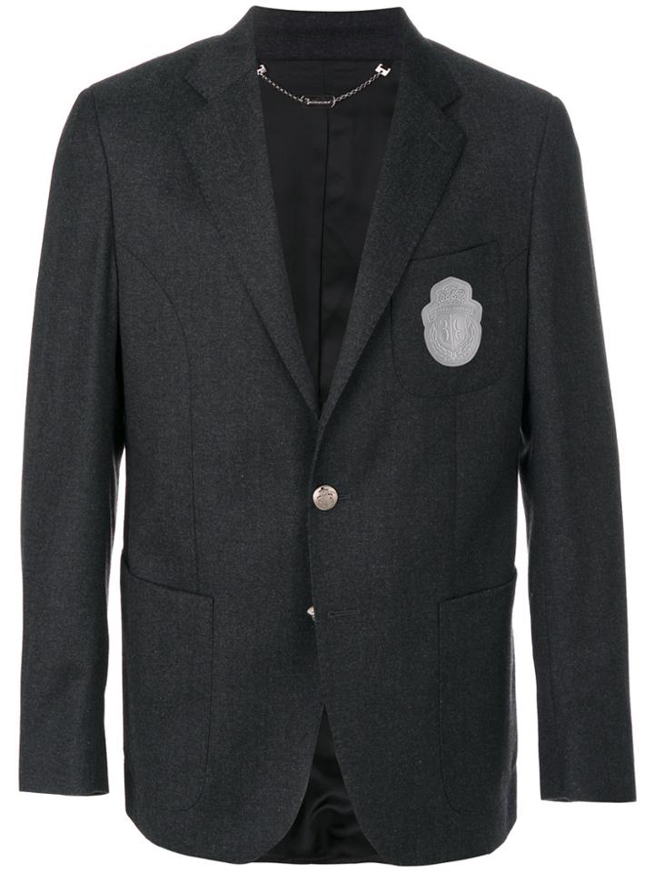 Billionaire Logo Patch Blazer - Grey