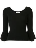 A.l.c. Three-quarters Ruffled Sleeves Jumper, Women's, Size: Small, Black, Merino/polyester